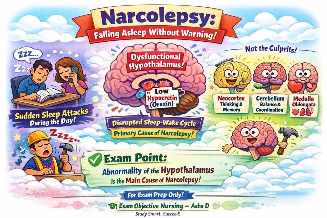 Sleep disorder narcolepsy illustration