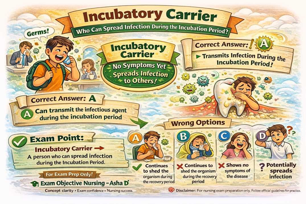 Incubatory carrier epidemiology diagram
