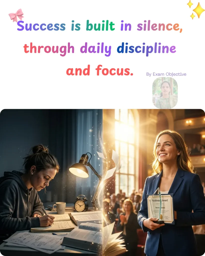 Success is built through consistent effort and discipline motivational quote for students